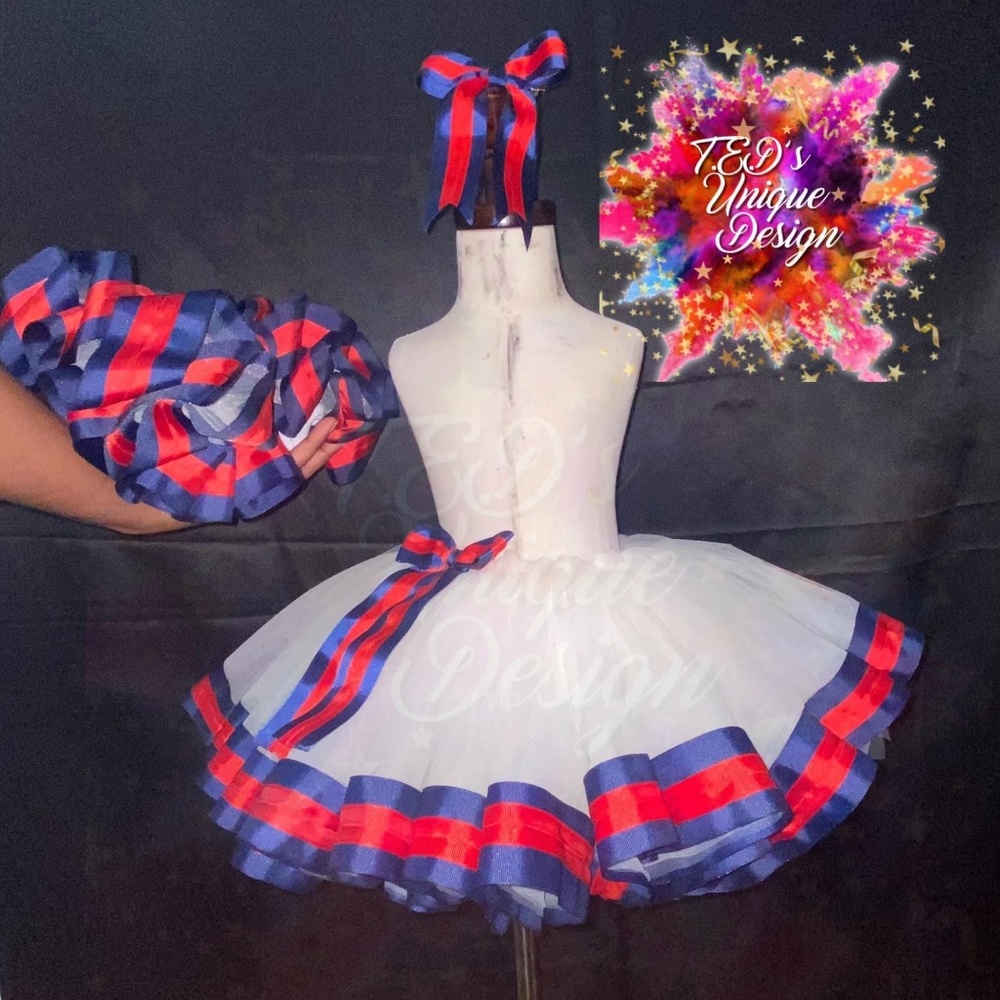 Designer inspired tutu, ruffle socks, and bow